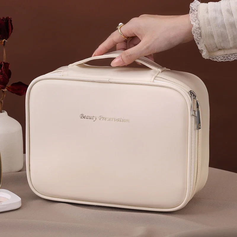 Carvallo kosmetikväska damer | Stor kapacitet | Vattenavvisande & Lyxig | PU-läder Carvallo