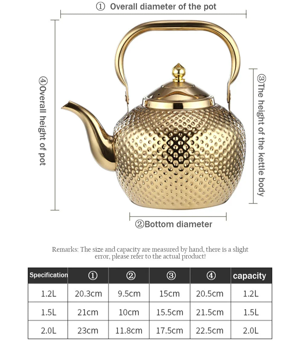 Royallure Hammarskuren Rostfritt Stål Kittel med Inbyggd Sil – 1.2–2 L Utomhus & Spis redo Carvallo