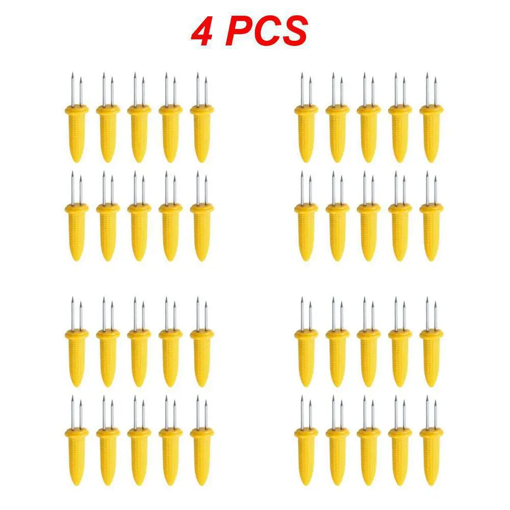 Carvallo rostfritt stål majsgafflar set | Värmetålig & Återanvändbar | För grill, camping & kök | 6 × 2 cm Carvallo