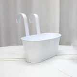 Carvallo Balkongkärl | Hängande växtkärl i metall med krok | Rostfri & Med vattenavlopp | Svart eller Vit Carvallo