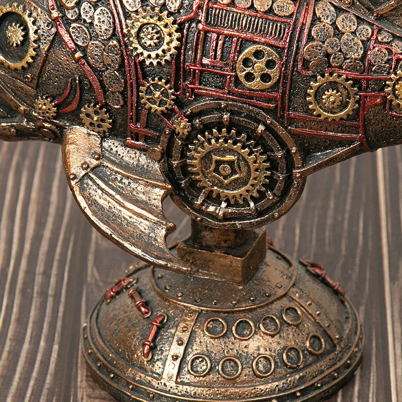 Steampunk Gearfish Sculpture – Invecklad metallkonst med industriell charm MILA Sverige