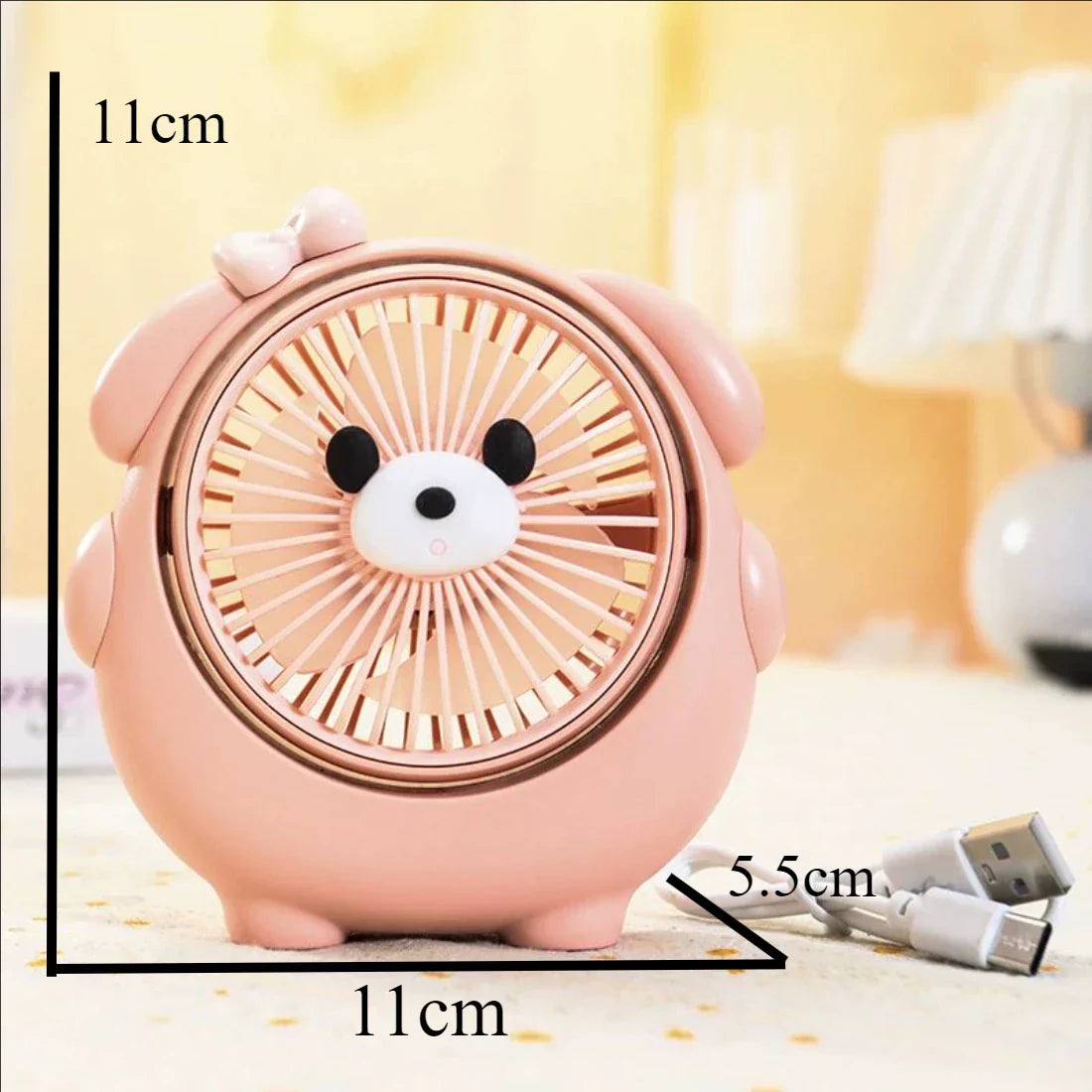 Carvallo MiniCool Mini Bordfläkt Hund & Capybara | 3-Stegs Vind | USB-Laddning | Tyst & Handhållbar Carvallo