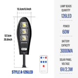 Carvallo Solar Vägglampa med Rörelsesensor & Fjärrkontroll | 42–168 LEDs | IP65 Vattentät | 3 Lägen Carvallo