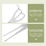 Carvallo 2-i-1 Bonsai-pincett med rotkrattor | Rostfritt stål 304 | Ergonomiskt handtag | För bonsai & suckulenter Carvallo