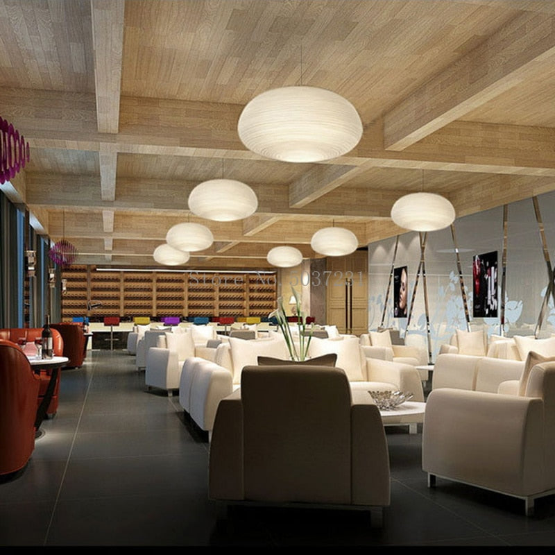 Samtida Snövit Glashänglampa Carvallo