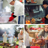 Carvallo Silikon Grillhandskar | Värmebeständig upp till 260 °C | Halkfri & Vattentät | Med bomullsfoder Carvallo