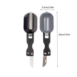 Carvallo Pro Fiskfjällavlägsnare med uppsamlingsbehållare | Med integrerat blad | Rengör och säkert ta bort fjäll | Rostfritt stål & plast Carvallo