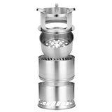 Carvallo rostfri campingkamin | Kompakt & vikbar | Vedkamin för utomhus & trekking | Storlek S & L valbar Carvallo