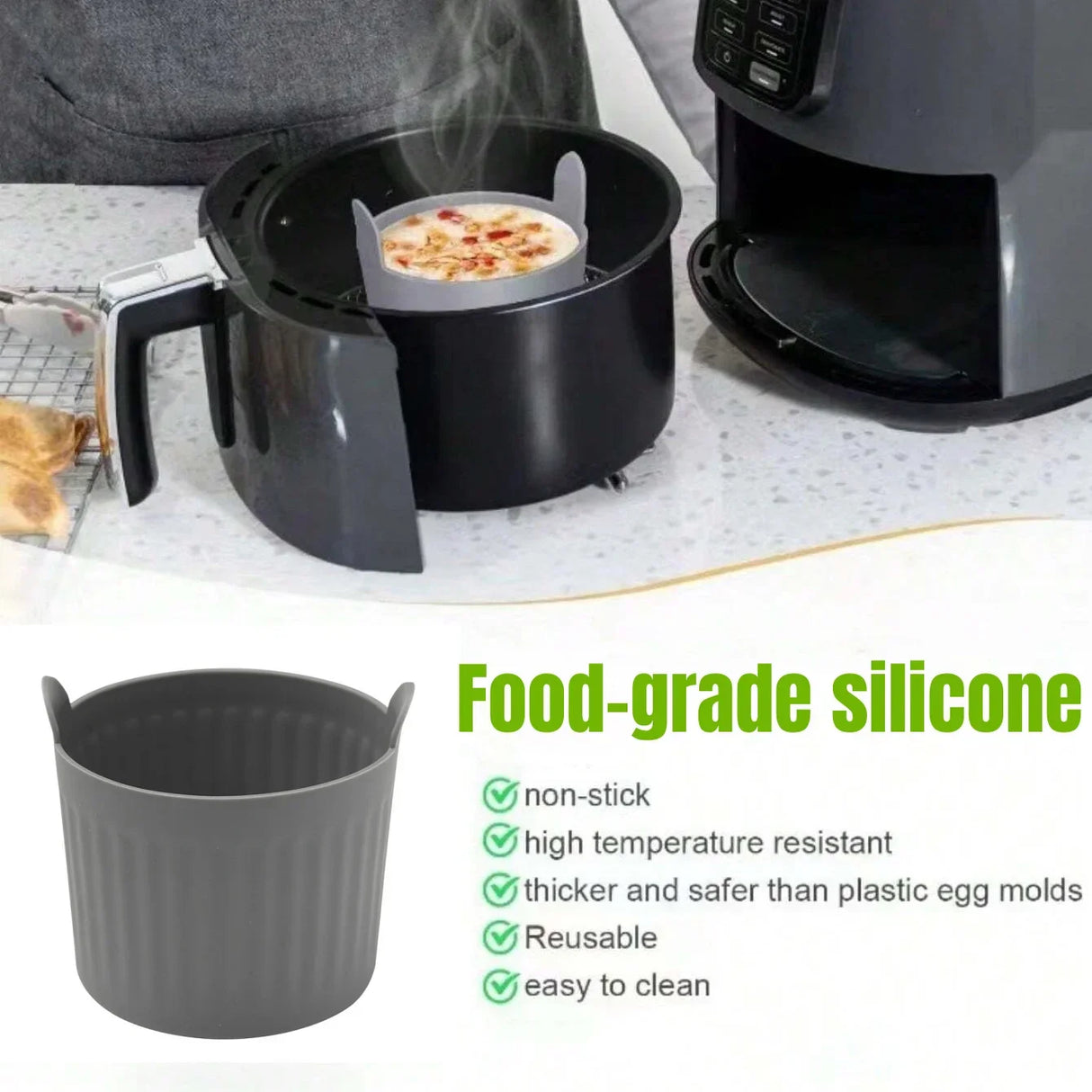 Carvallo Silikonbakformar | Non-stick muffin- & äggformar | För airfryer & ugn | Flexibel & återanvändbar Carvallo