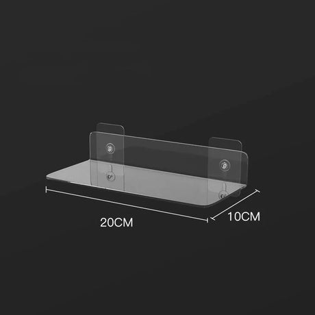 Carvallo Living | Akryl Vägg hylla | Transparent svävande hylla för badrum, kök och vardagsrum | 20–50 cm | Platsbesparande förvaring Carvallo