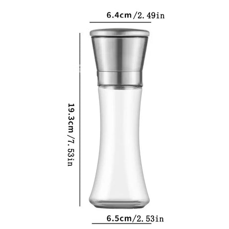 Carvallo Salt- & Pepparkvarn i glas och rostfritt stål | Kryddkvarn med justerbar malverk | För peppar, salt, spiskummin & mer | Aromafrisk & lätt att fylla på Carvallo