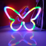 GlowWings - LED Fjärilslampa, Färgglad Neon Dekoration för Barnrum och Sovrum Carvallo