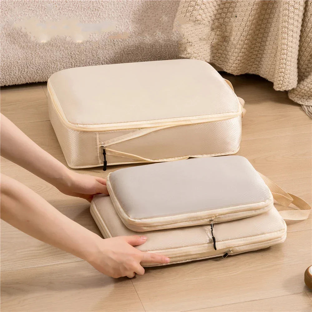 Carvallo Travel | 3-delat kompression packpåse set | Vattentäta reseorganisatörer i Oxford-tyg | Platsbesparande & Bärbar | 30 × 20 × 10 cm / 35 × 24 × 10 cm / 40 × 30 × 10 cm Carvallo