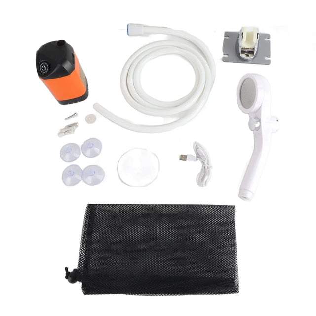 Carvallo Camping Duschbär | Elektrisk Utomhus Dusch med Pump | IPX7 Vattentät | 4800mAh Batteri | För Camping, Vandring & Resor Carvallo