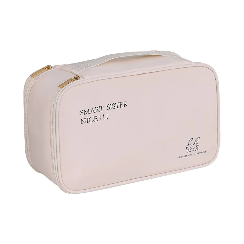 Carvallo Tvättorganisatort bag | Dubbel fack | För underkläder, strumpor & strumpbyxor | Kompakt & rymlig | Resebehov Carvallo