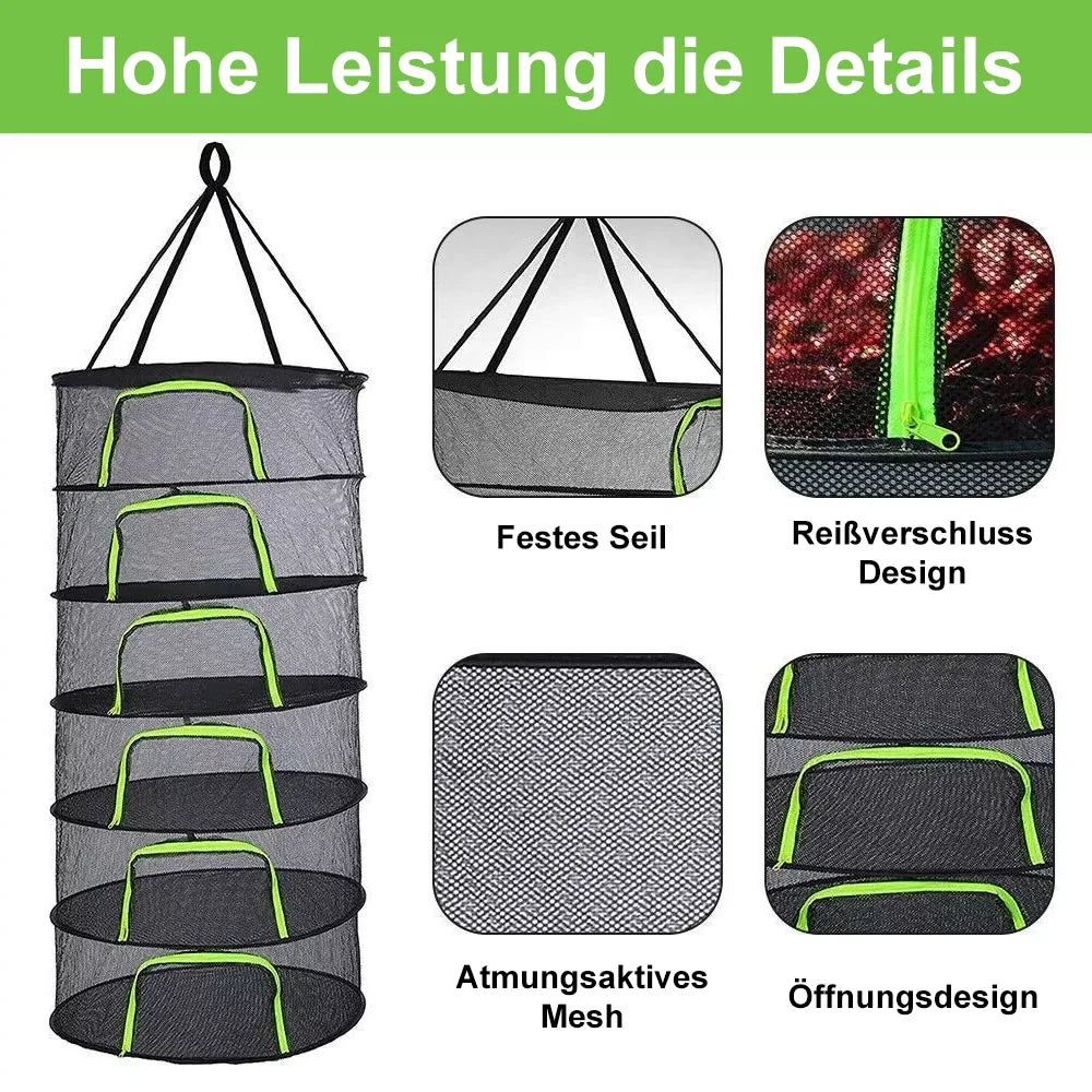 Carvallo Växttork nät | 4–8 nivåer | Fällbar & Vattentålig | Med tillbehör & Bärväska Carvallo