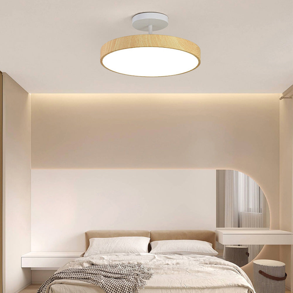 Semi-Flush Trä LED Taklampa – Modern Stil Carvallo