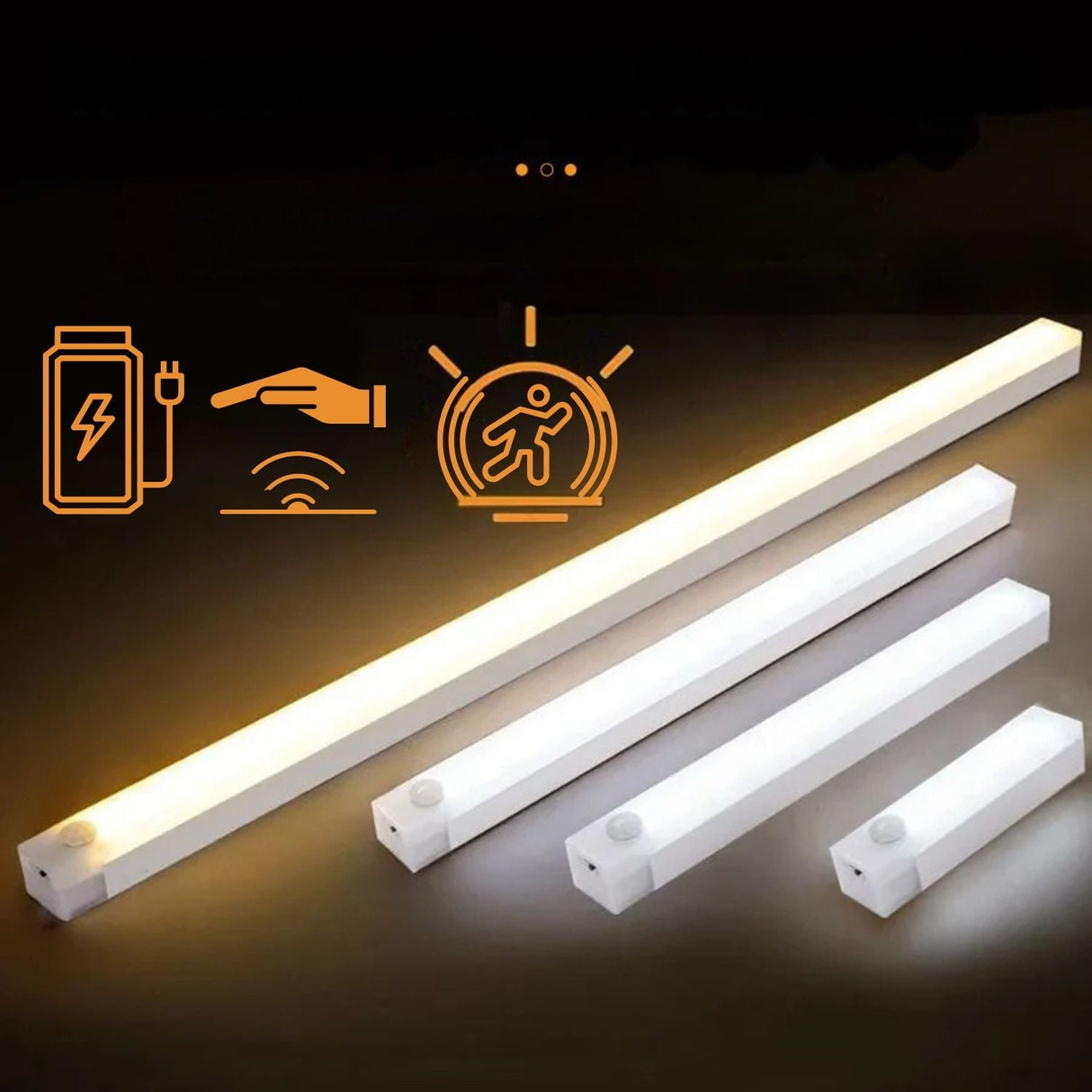 Carvallo Motion LED | Uppladdningsbart sensorljus med magnetfäste | Varmvit | För skåp, säng & hall Carvallo