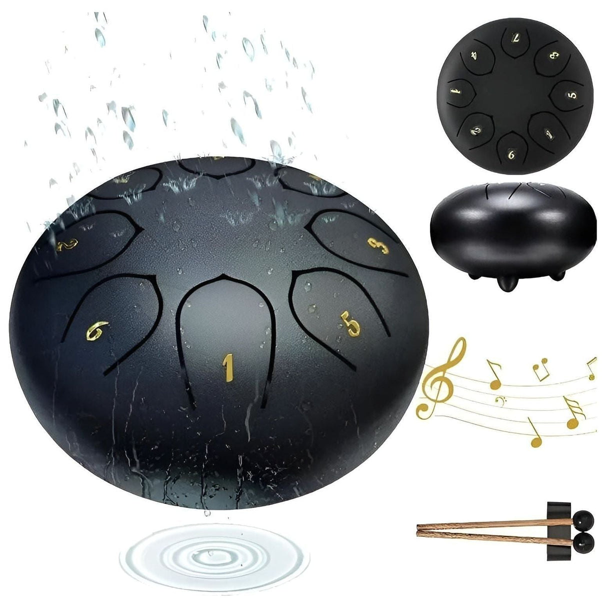 SerenityTone Trumma - Stålmun Water Utomhus Regn Trumma med Väska Carvallo