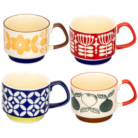 Utmärkta retro keramiska kaffemuggar - finns i 8 olika mönster MILA Sverige