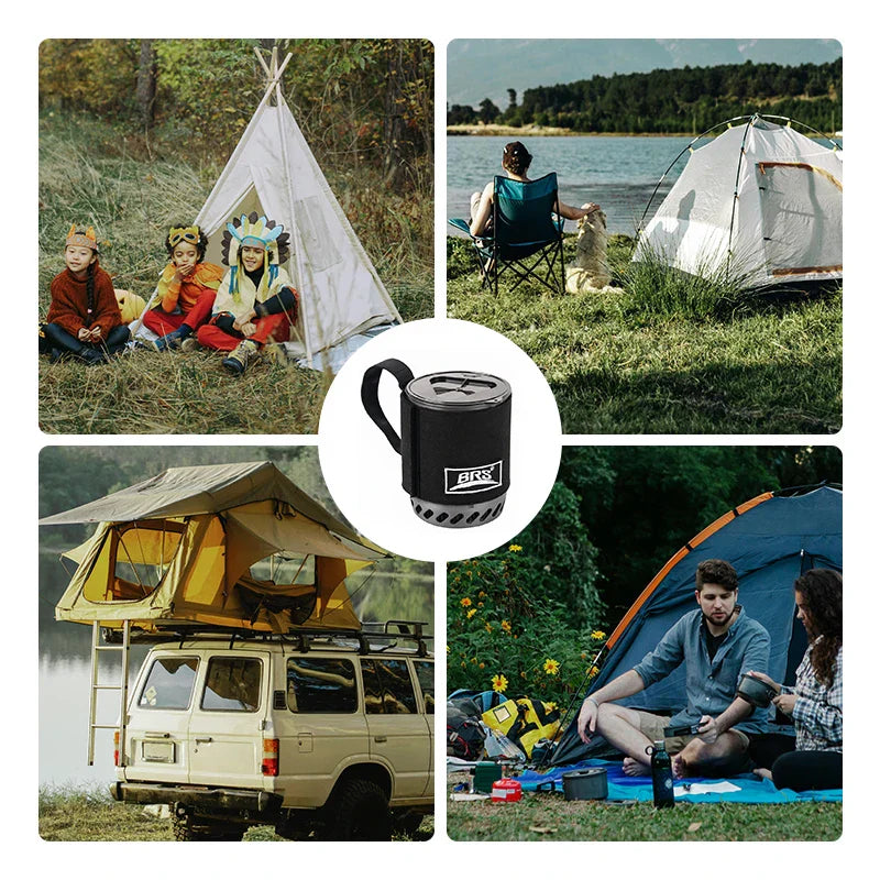 Carvallo Ultralätt BRS-61 Campingkök med integrerad värmelagringstopf | Utomhus gaskök för trekking & ryggsäckresor Carvallo