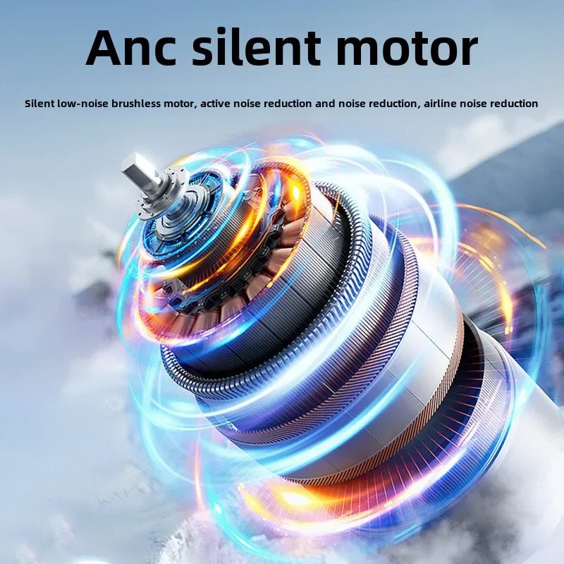 Carvallo Mini-handsfläkt med is-kylning och LED-display | USB-uppladdningsbar och bärbar | För utomhus, resor och heta sommardagar Carvallo