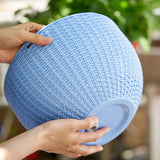 Carvallo Bloom Hängande kruka | Europeisk stil | Skalmönster & Rattanutseende | För trädgård, balkong & inomhus Carvallo