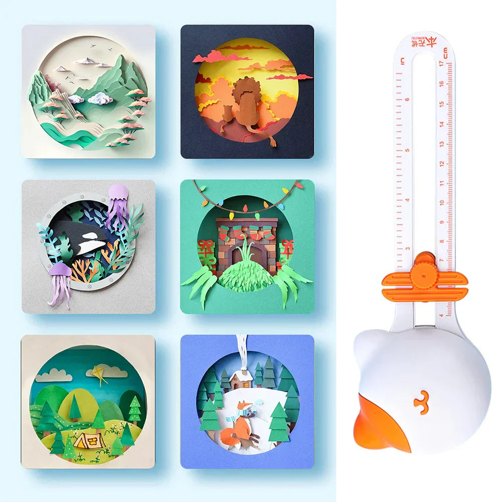 Carvallo CircleCat Circle-Cutting Tool Cat | 360° Rotating Circular Cutter | For Paper & Photos | 10–32 cm Diameter Carvallo