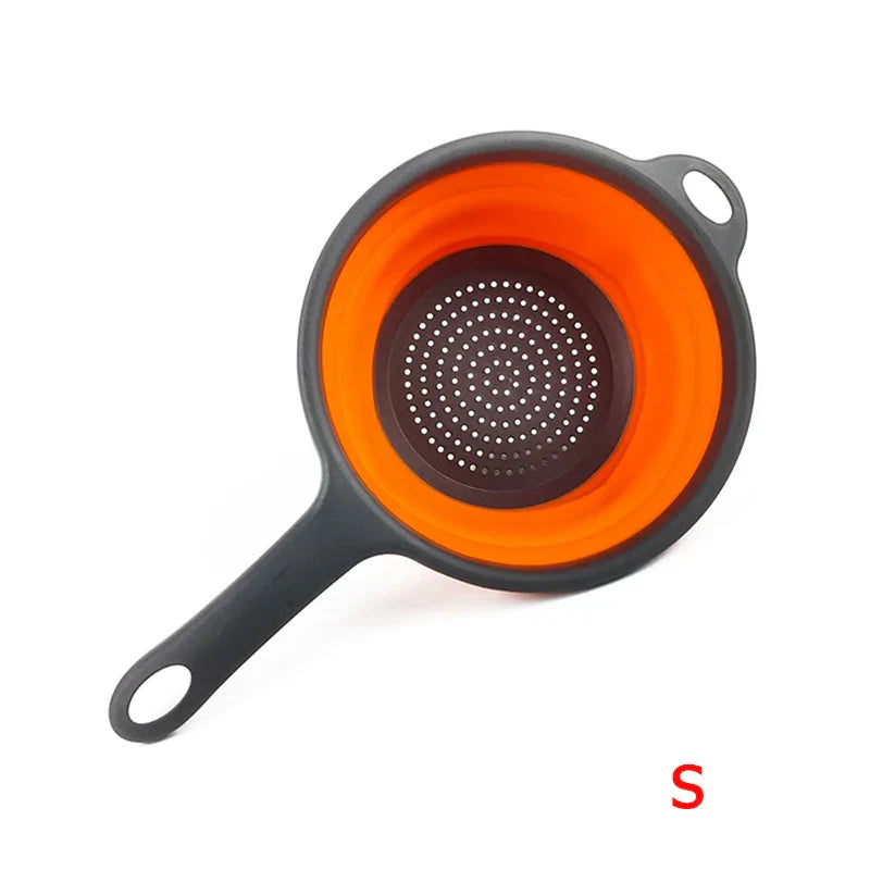 Carvallo Fällbart Silikon-sil med Handtag | Platsbesparande Kökssil för Avrinning av Pasta, Grönsaker & Frukt | Värmeresistent & BPA-fri Carvallo