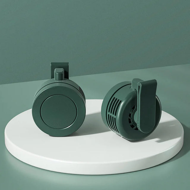 Carvallo Mini Fläkt | USB-Uppladdningsbar & Låg ljudnivå | Utan rotorblad | För att klämma fast på skjorta, bälte eller hals Carvallo