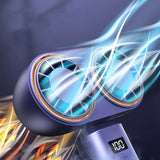 Carvallo Go Dubbel-Turbo Fällfläkt | 5 Hastigheter | USB-Laddning | Bärbar Handfläkt för Sommar & Resor Carvallo