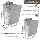 Carvallo Tvättkorg | Fällbar & Självhäftande | Utan Borrning | Stor Väggtvättsäck i Linne | Grå eller Beige Carvallo