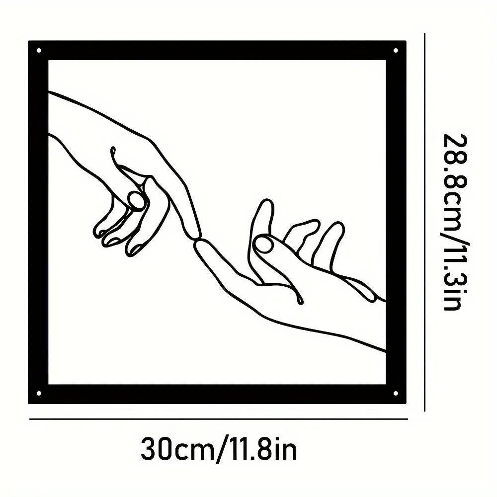 Connected Hands Metallväggdekoration – Minimalistisk och Enande Carvallo