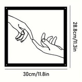 Connected Hands Metallväggdekoration – Minimalistisk och Enande Carvallo