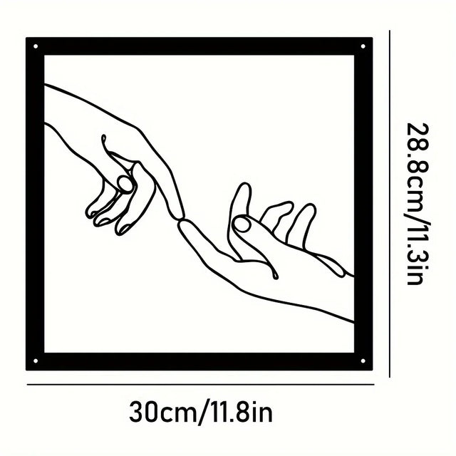 Connected Hands Metallväggdekoration – Minimalistisk och Enande Carvallo