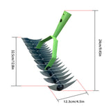 Carvallo Rechenkopf | Gräsvertikaler i rostfritt stål | Böjda tänder | För mossa, löv & jordvård Carvallo