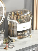 Transparent Desktop Makeup Organizer – Stort kapacitet dammavvisande smycke- och kosmetikaförvaringslåda Carvallo