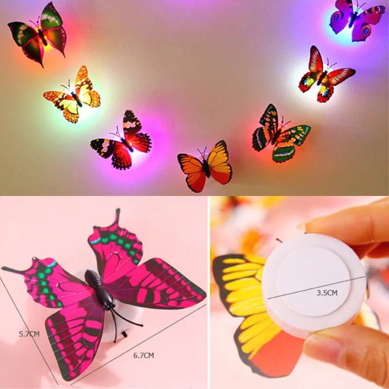 Carvallo Butterfly Lights | 12-pack | Luminous 3D Butterflies | Wall stickers with flash effect | For children's rooms, parties & decor Carvallo