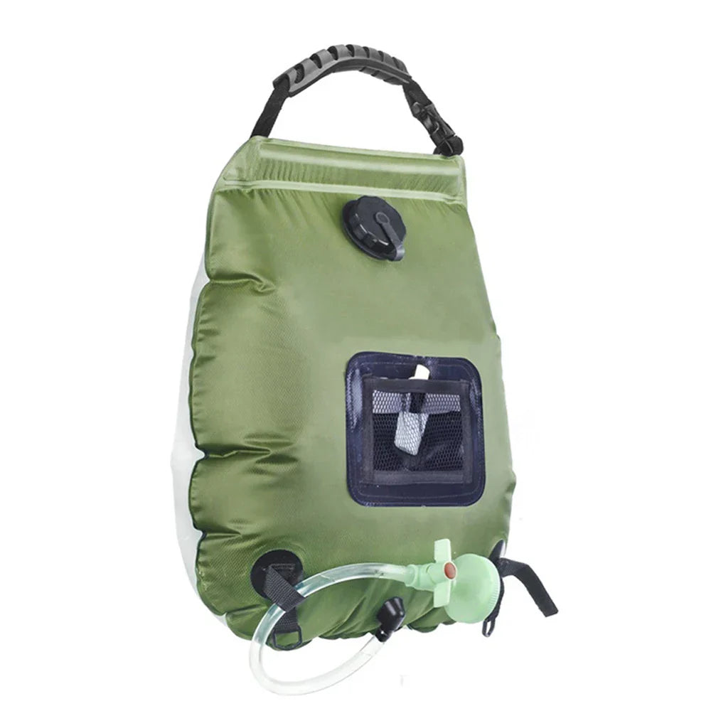 Carvallo SunFlow | 20L volym | Bärbar & Självuppvärmande | Med duschhuvud & slang Carvallo