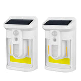 Carvallo Solar Vägglampa med Rörelsesensor | 3 Ljuslägen | IP65 Vattentålig | Varmt Flammigt Ljus för Trädgård & Gårdsplan Carvallo