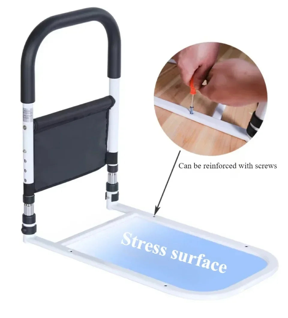 Justerbar sänghjälp rail med sidostöd – Säkerhetsstöd för äldre och rörlighetshjälp Carvallo