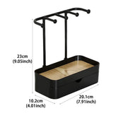 Carvallo | Smyckesorganisatör med trähylla | Smyckeställ för örhängen, armband, halsband & ringar | 23 × 10,2 × 21,1 cm Carvallo