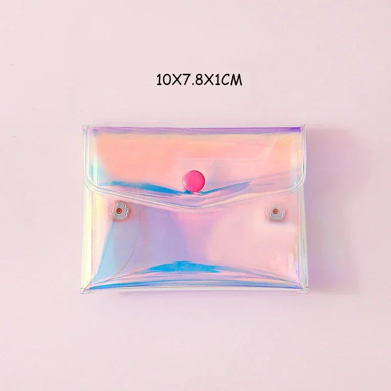 Carvallo Kosmetiktasche Transparent | Laser-effekt Kulturbeutel | För smink, pennor & resor | Vattentät & stilig Carvallo