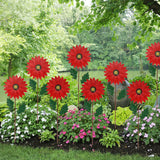 Dekorativ solros av metall för trädgård – Färgade blompinne för utomhus och landskap Carvallo