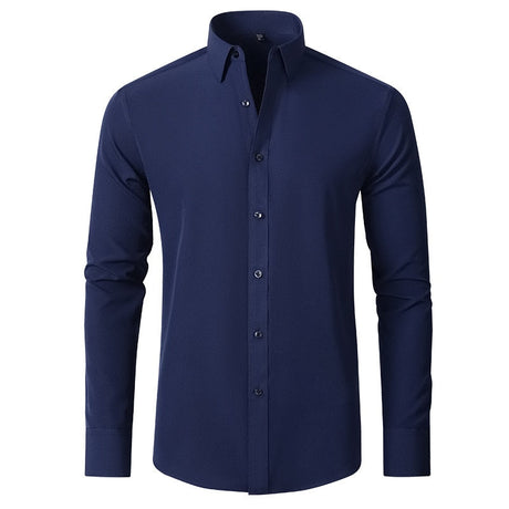 Modern Stretch Långärmad Skjorta-Clothes for Men-Hemnix-Mörkblå-38-Hemnix