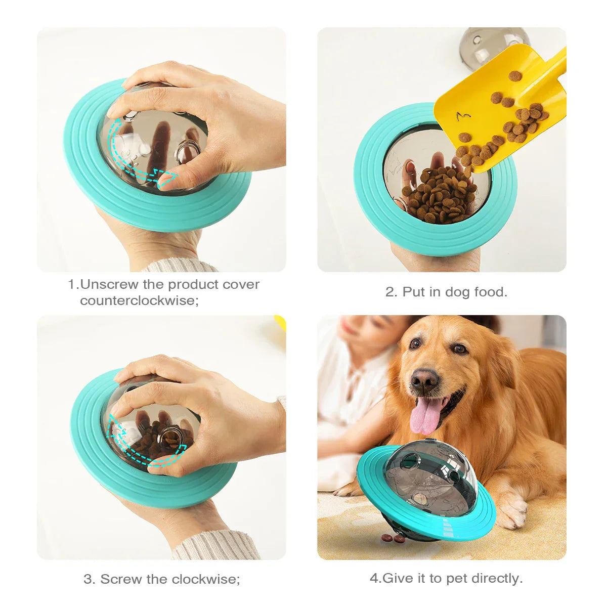 Carvallo Disc Hund- & Kattleksak | Interaktiv Fodersystem & Intelligenstränare | Frisbee & Slow Feeder Carvallo