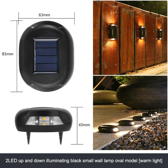 Carvallo Solar Vägglampa Oval | IP65 Väderbeständig | Upp & Ned Ljusstråle | För Trädgård & Utomhusvägg Carvallo