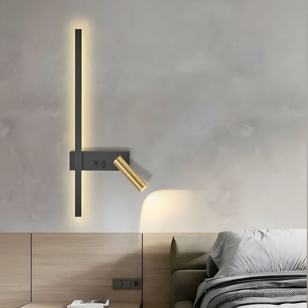 Duo-Vägglampa med strömbrytare - Minimalistisk design för vardagsrum och sovrum Carvallo