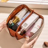 Elegant rutig kosmetisk väska | Snygg Travel Makeup Organizer MILA Sverige