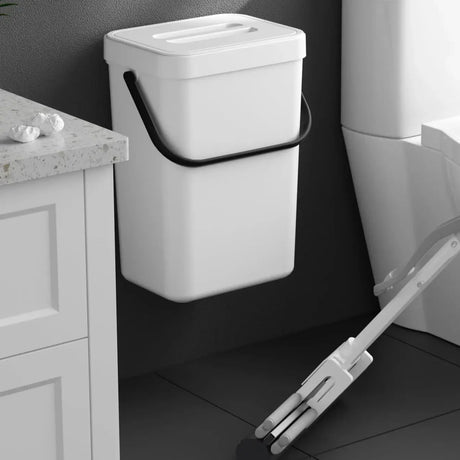 Carvallo Mini Soptunna | Med Lock | Hängande & Väggmontering | Kompakt & Luktblockerande | För Kök, Bad & Kontor Carvallo